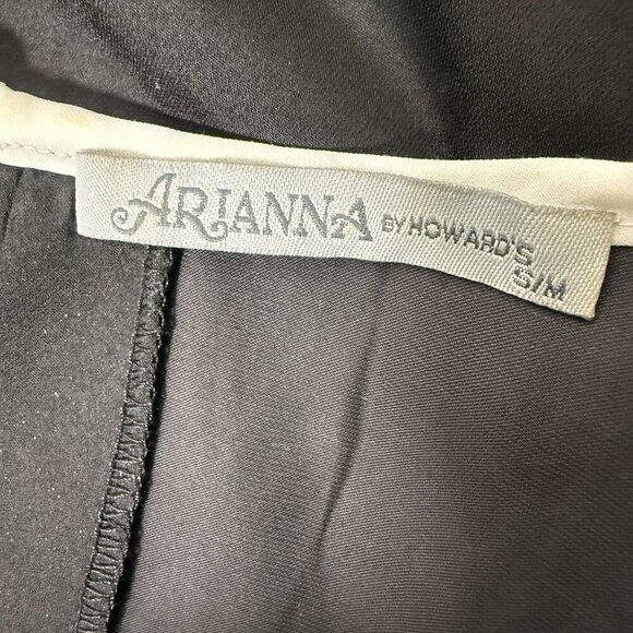 Arianna by Howard's Women's Size S/M Shirt Black with White Trim Ties on Elbows - Picture 5 of 5